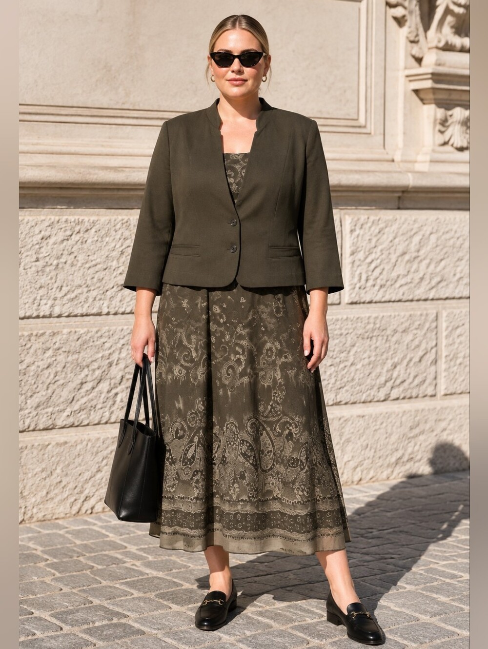 Studio 1 Olive Green Dress & Jacket Maxi-dress  Women's Size 12
